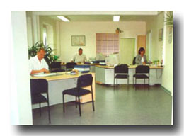 Blick ins Servicezentrum