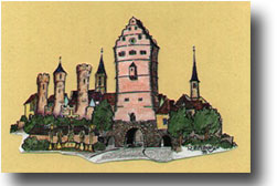 alte Zeichnung von Bad Neustadt